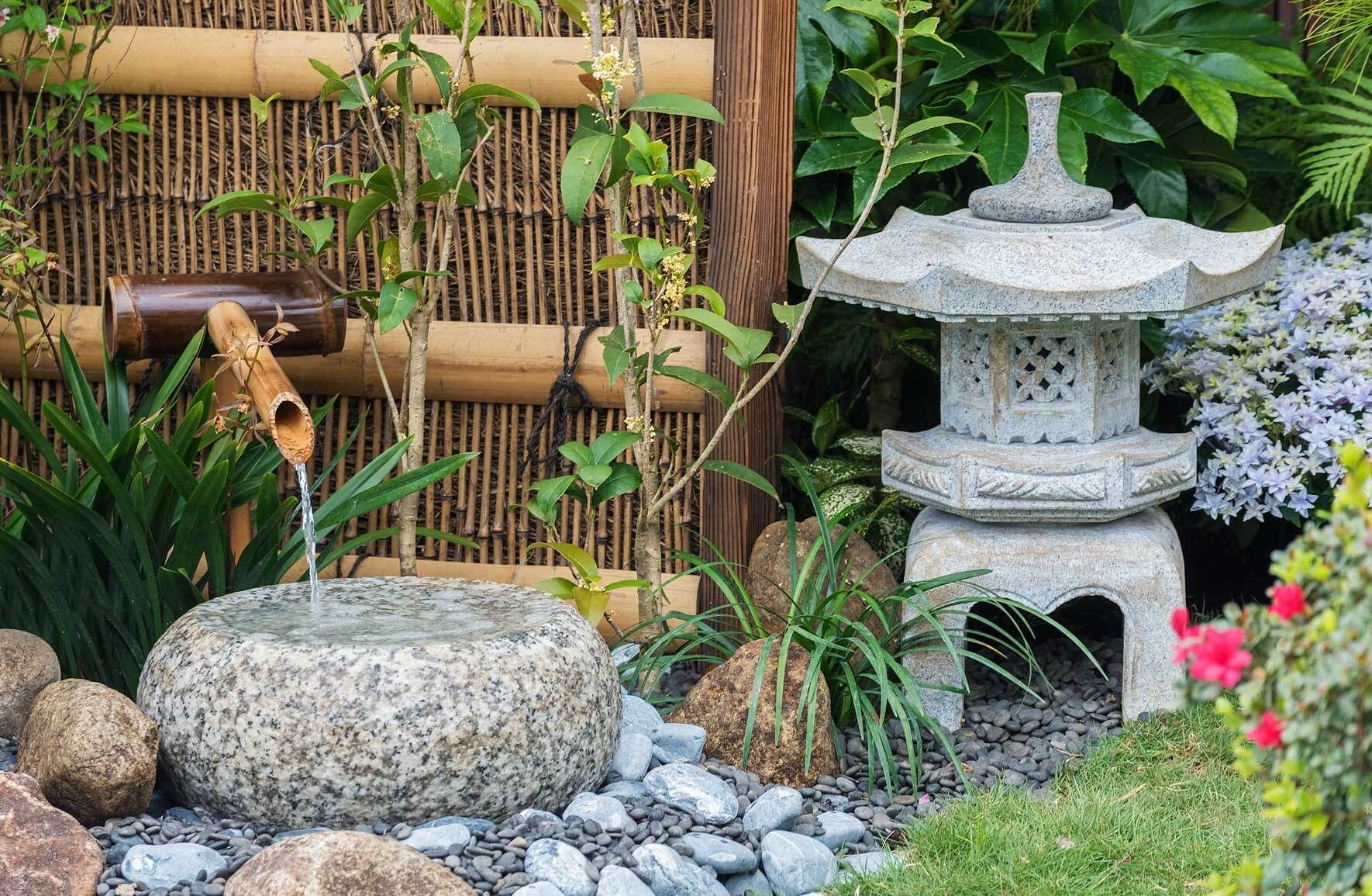 Solar Bambusbrunnen Kit - Japanischer Garten Wasserbrunnen 25cm  Handgefertigt