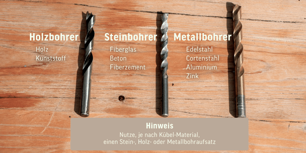 Pflanzkübel Loch bohren VIVANNO