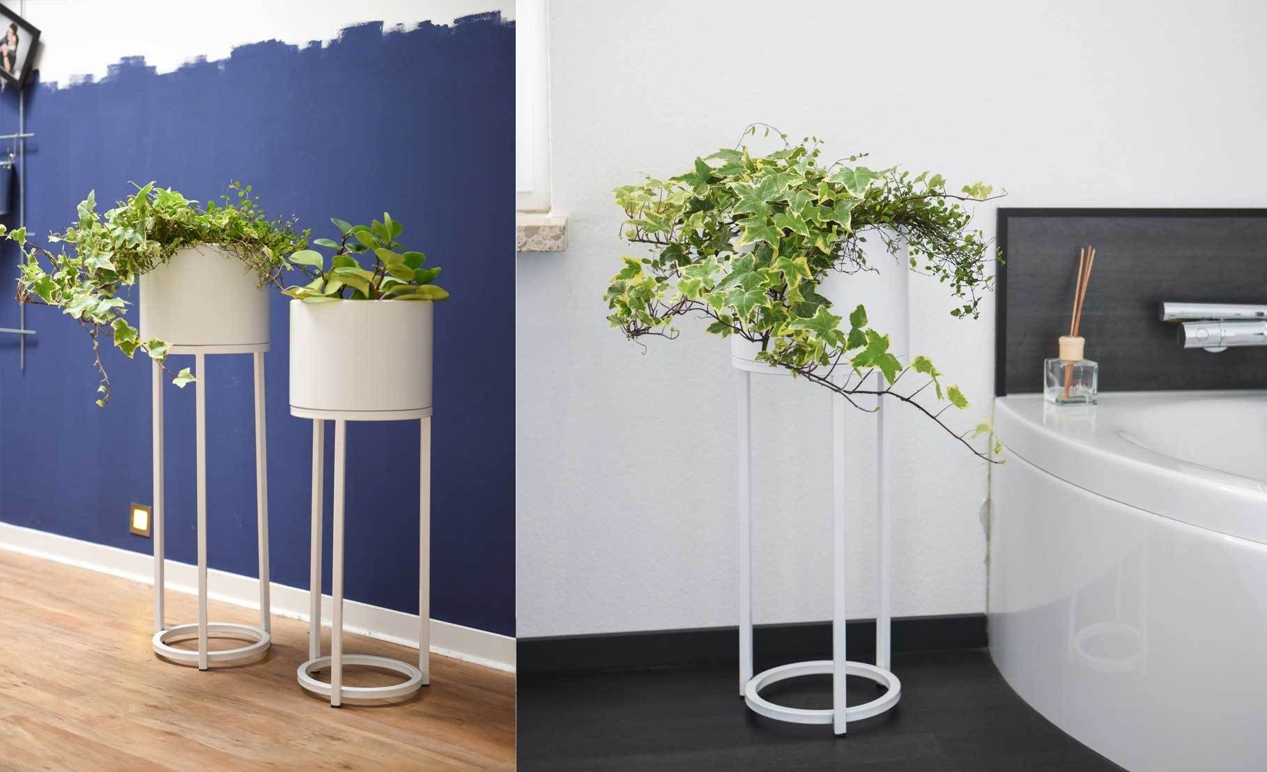 In bequemer Höhe: Moderner Blumentopf mit Gestell | VIVANNO
