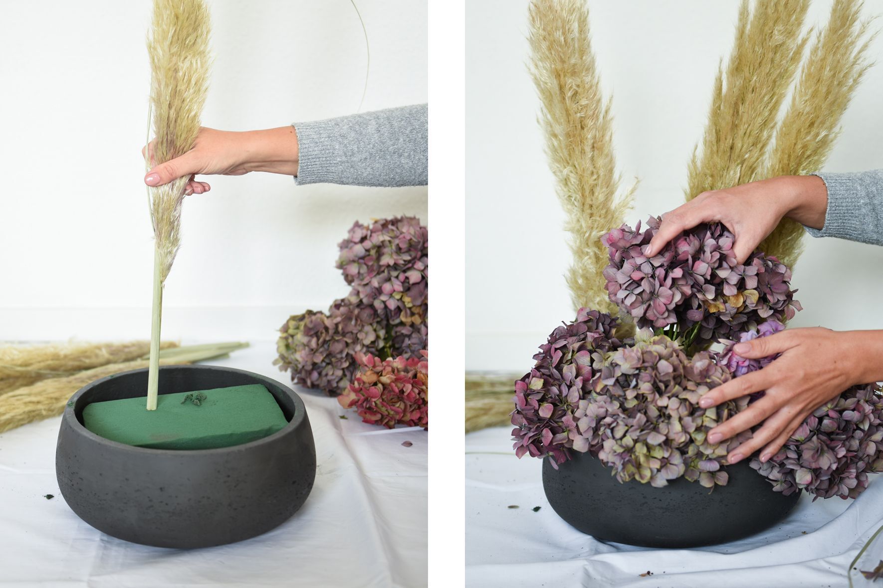 DIY – Gesteck mit Trockenblumen in Deko-Schale | VIVANNO