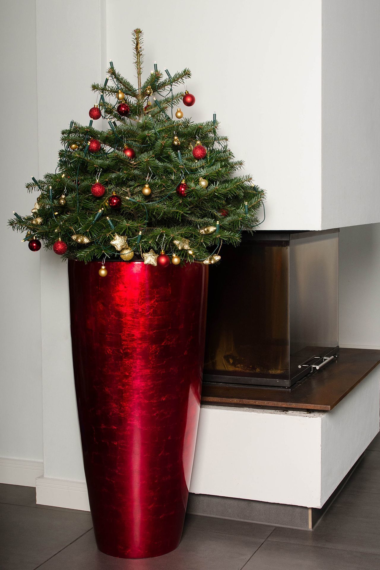 Weihnachtliche Pflanzkbel Deko | VIVANNO