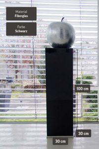 Podest Säule Fiberglas, Schwarz Hochglanz