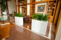 6er Set Pflanzkübel Raumteiler Fiberglas "Elemento", Weiß Hochglanz