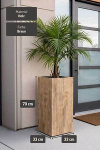 Pflanzkübel Blumenkübel Säule Holz BLOCK Braun