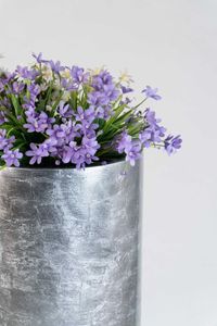 Pflanzgefäß Bodenvase SOLERIO Fiberglas Silber Hochglanz