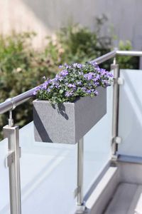 Balkonkasten Blumenkasten Fiberzement Milano "Benno", Grau