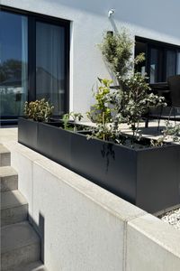 Pflanzkübel Pflanztrog Fiberglas "Maxi", Anthrazit