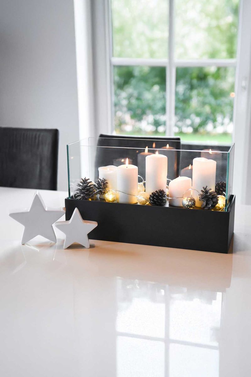 Deko-Windlicht Kerzenhalter rechteckig CANDELITO Anthrazit | 305160103528