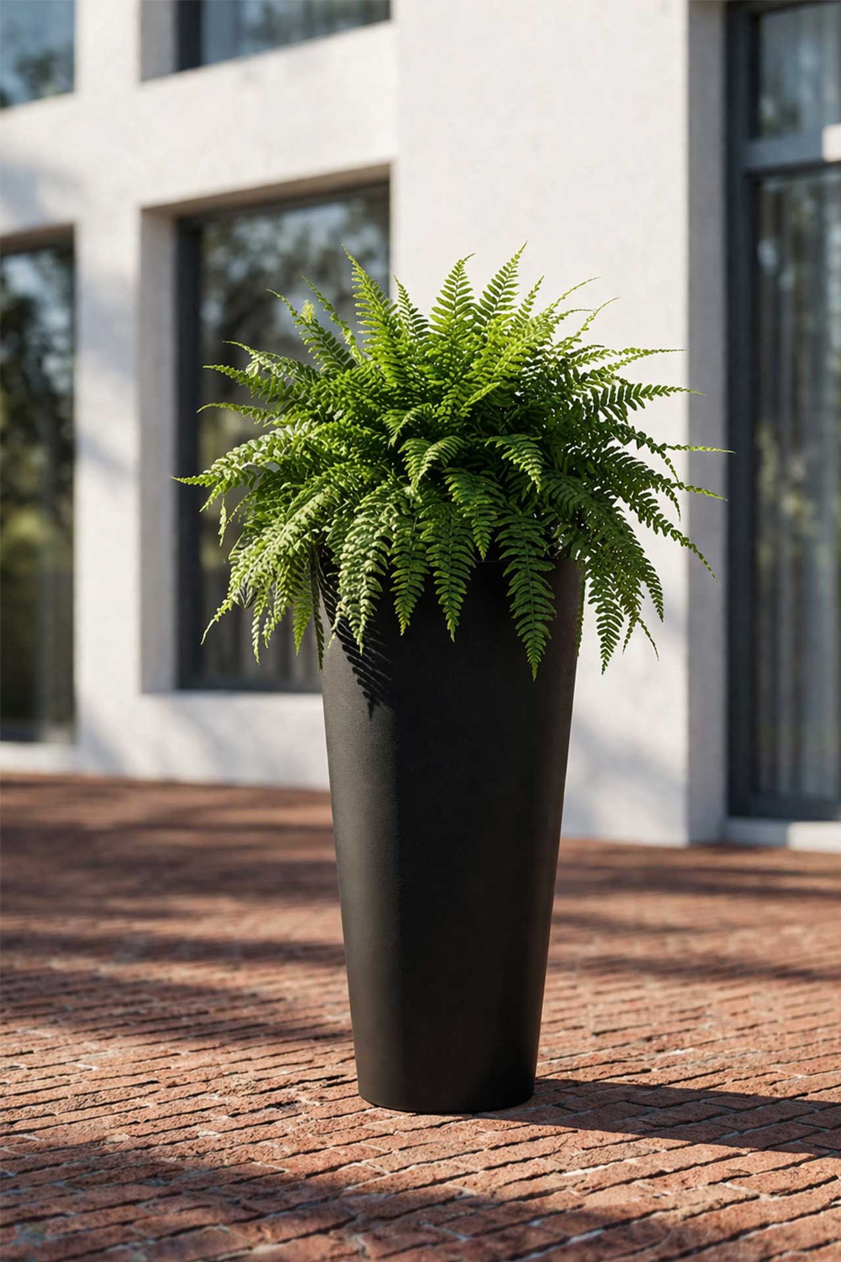 Pflanzkübel Blumenkübel Fiberglas "Rondo Classico", Anthrazit