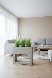 Kunstgras Kunstpflanze Pampasgras künstlich im weißen Topf PAMPAS