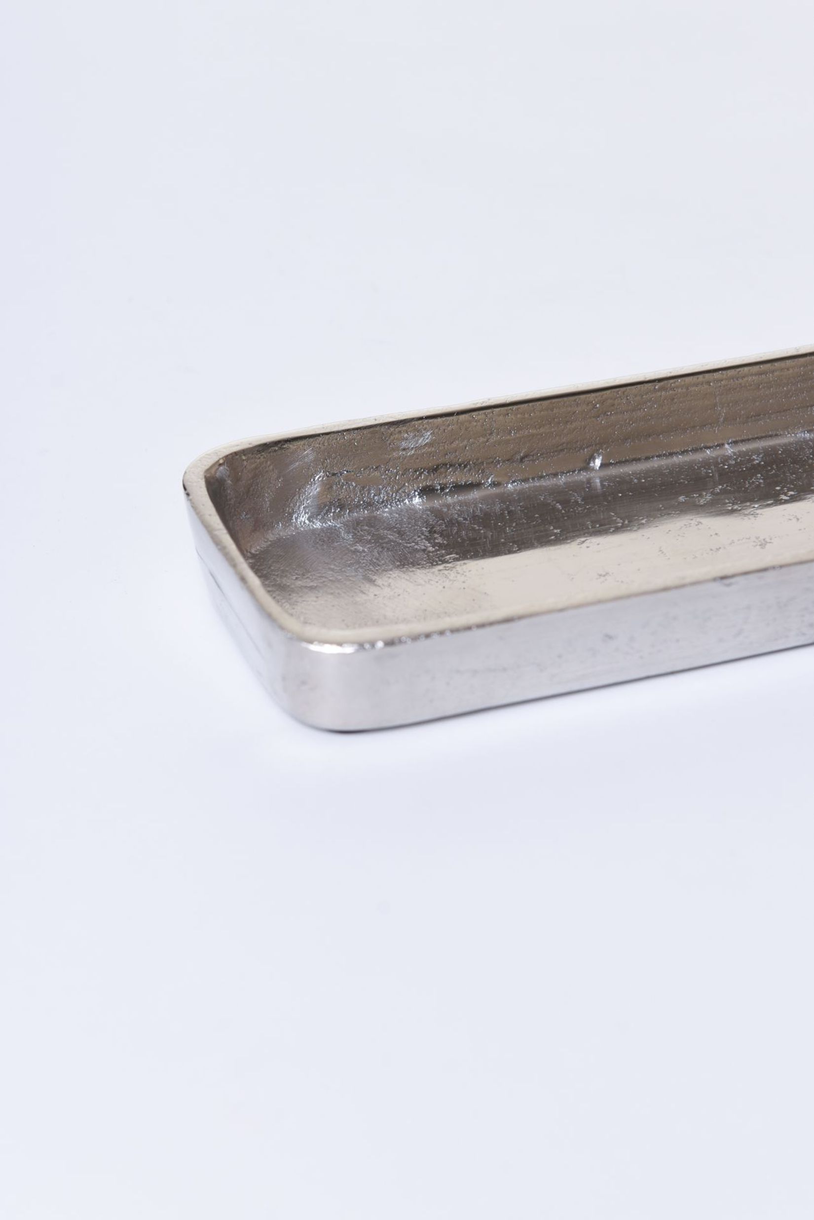 Tablett flach Dekoschale rechteckig Aluminium NIZZA Silber