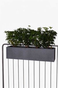 Balkonkasten Blumenkasten Fiberzement Milano "Benno", Grau