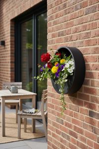 Wandtopf Wandkübel Wandblumentopf MURA Fiberglas Schwarz