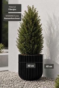 Blumentopf CHICO ARC Fiberglas 40x40 cm Schwarz