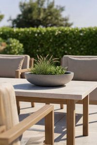 Pflanzschale Blumenschale Fiberglas PLANA Beton-Design Grau