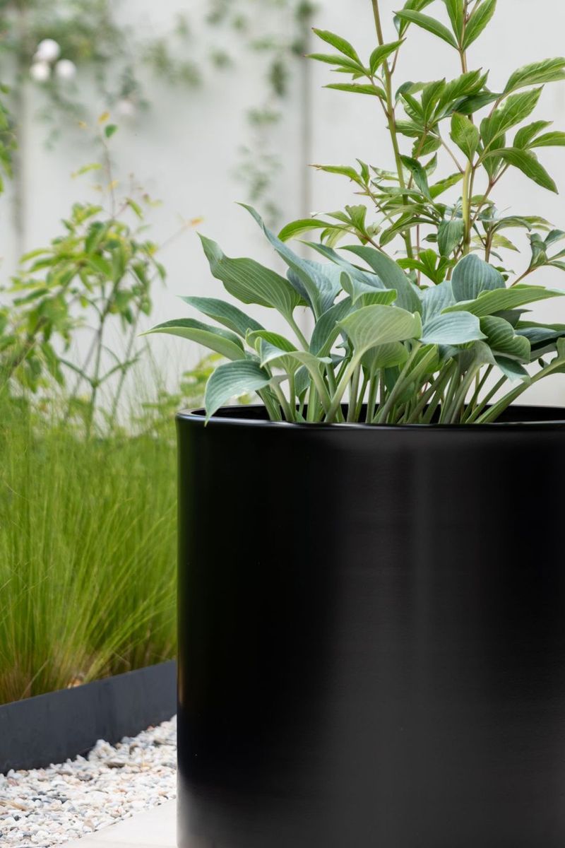 Pflanzkübel Blumentopf rund Aluminium NEW RONDO schwarz matt | 45x45 cm | 100055103445