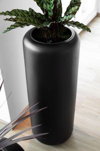 Pflanzgefäß Bodenvase Fiberglas MERA Schwarz Matt