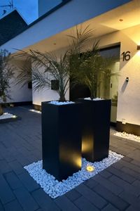 Pflanzkübel Blumenkübel Fiberglas "Block" Säule, Anthrazit Pflanzkübel Blumenkübel Fiberglas "Block" Säule, Anthrazit