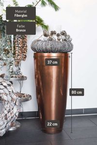 Exklusiver Blumenkübel Pflanzkübel Fiberglas CITY - Rosegold Metallic