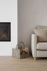 Holzkorb Kaminholzkorb Rattan LUMBER Grau Natur 