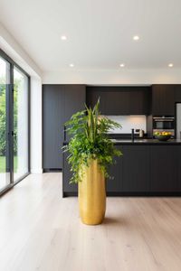 Pflanzgefäß Bodenvase SOLERIO Fiberglas Gold Hochglanz Pflanzgefäß Bodenvase SOLERIO Fiberglas Gold Hochglanz