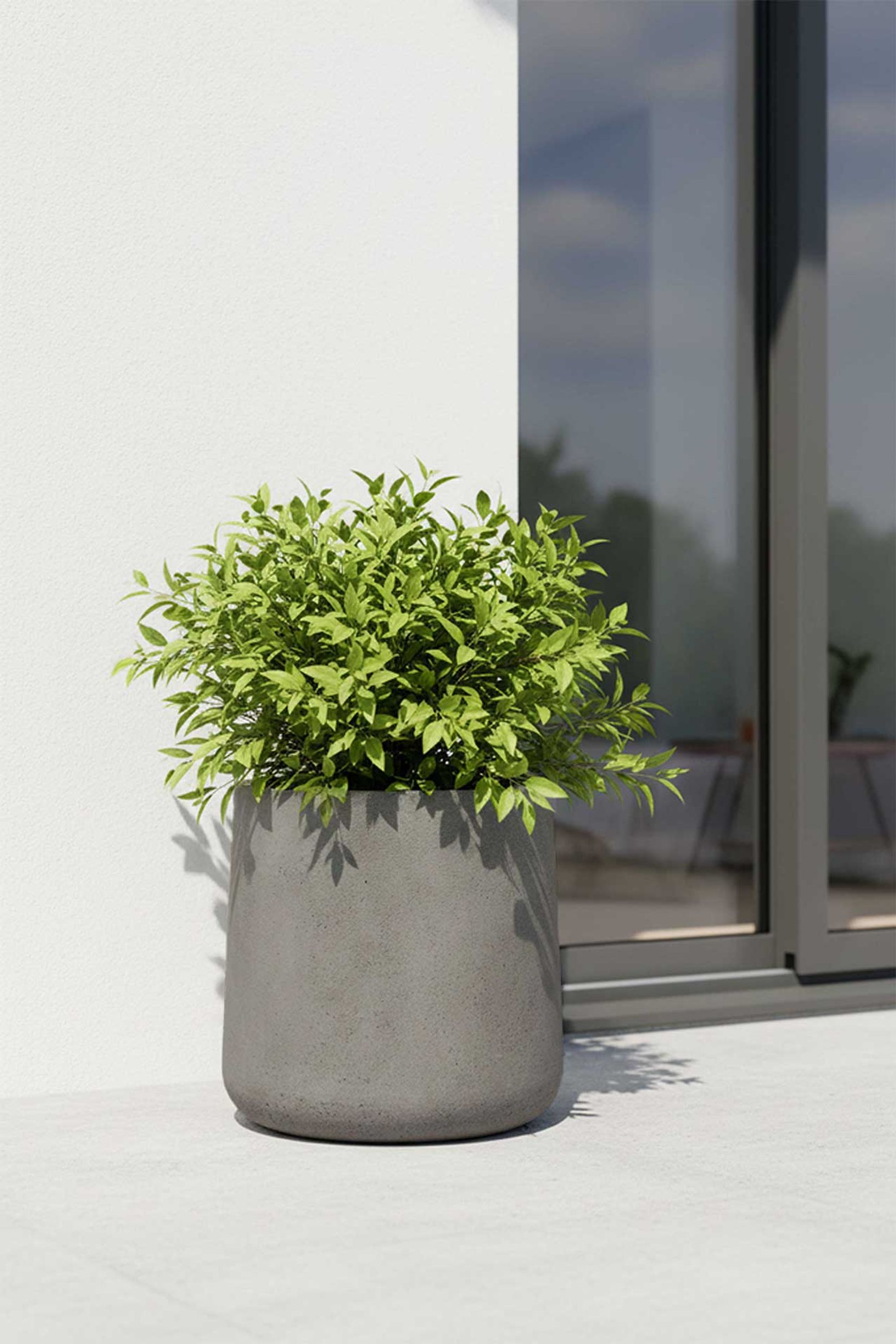 Blumentopf Pflanzkübel Fiberglas VEKRA Vesuvgrau