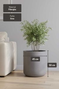 Blumentopf Pflanztopf Fiberglas CHICO Beton-Design Grau Blumentopf Pflanztopf Fiberglas CHICO Beton-Design Grau