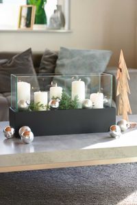 Deko-Windlicht Kerzenhalter rechteckig CANDELITO Schwarz Matt Deko-Windlicht Kerzenhalter rechteckig CANDELITO Schwarz Matt