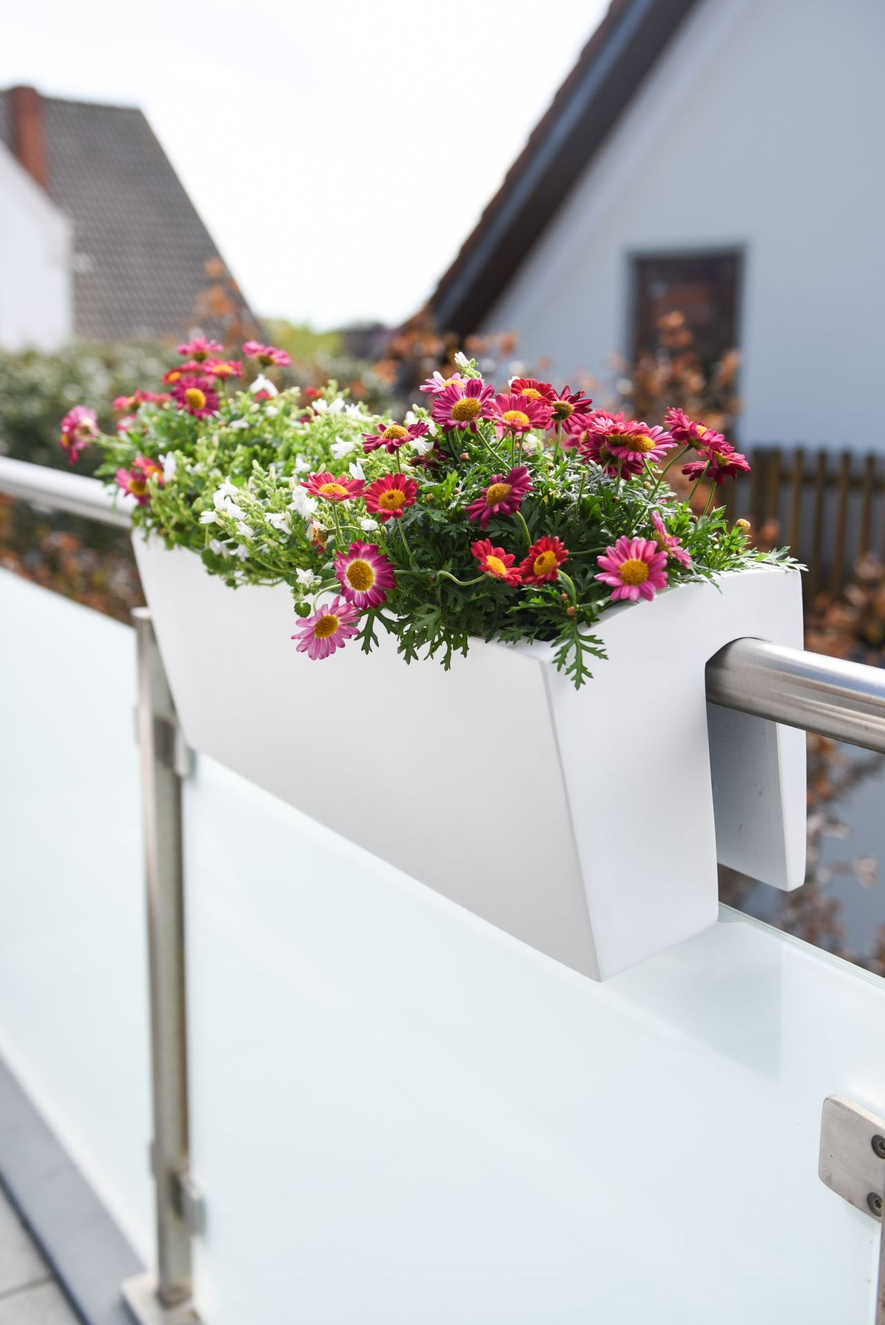 Balkonkasten Fiberglas "Balkona Classic", Weiß 60x19x21,5 cm