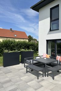 Pflanzkübel Raumteiler Fiberglas "Elemento" 100, Anthrazit