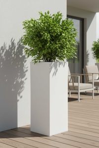 Pflanzkübel Blumenkübel Zink "Block", Weiß