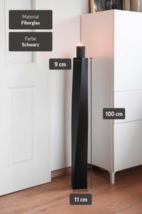 Bodenvase Standvase Fiberglas Schwarz Matt HYDRON