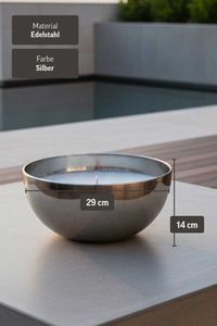 Schale mit Kerze Edelstahl Metall Halbkugel SOPLAR