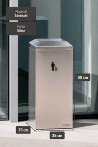 Mülleimer Abfalleimer Edelstahl "Bibox", Gebürstet
