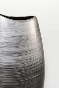 Dekovase KALAL Fiberglas 20x12x37 cm Silber