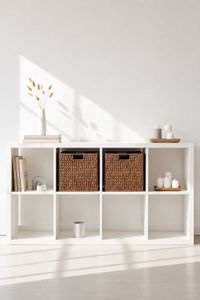 2er Set Regalkorb Schrankkorb Wasserhyazinthe "New Asia", Braun