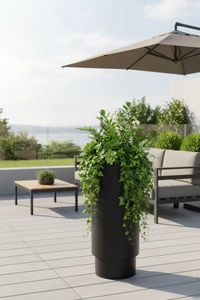 Blumentopf Pflanzkübel Fiberglas ESCADA Schwarz Matt Blumentopf Pflanzkübel Fiberglas ESCADA Schwarz Matt