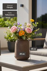 Tischvase MONTI Fiberglas 20x28 cm Braun