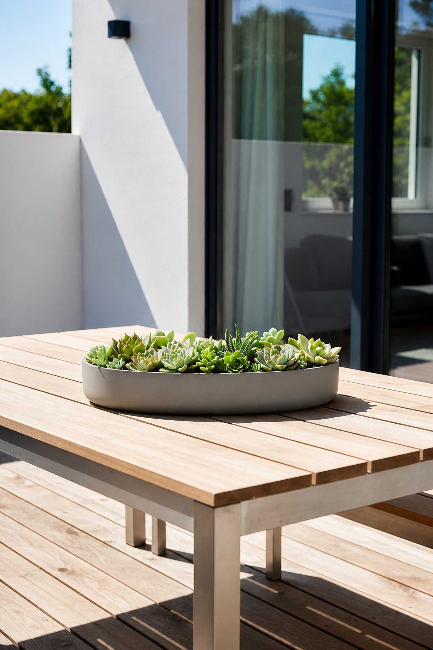 Pflanzschale Dekoschale Fiberglas ORYVEN Beton-Design Grau