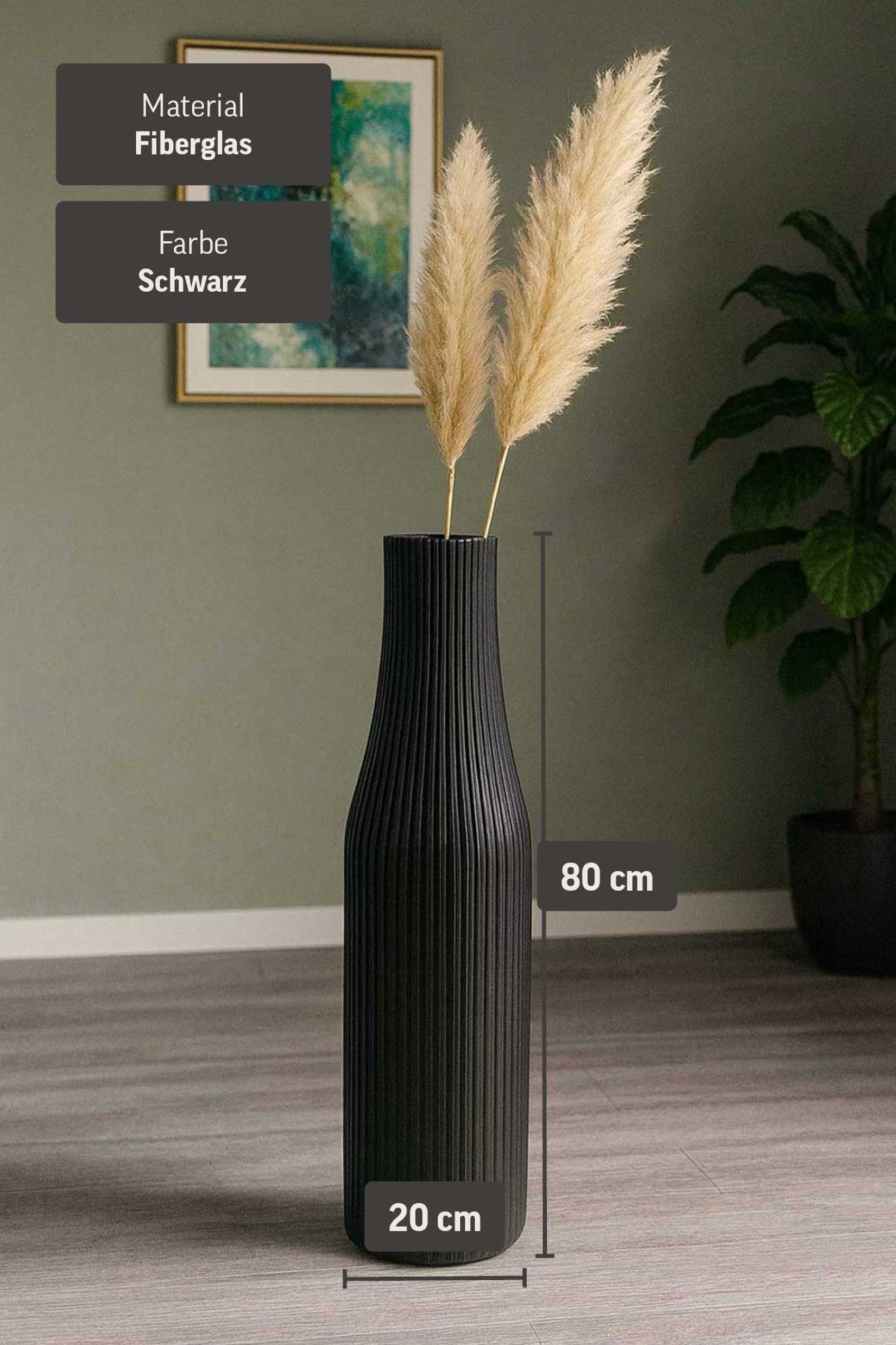 Bodenvase Fiberglas VERTIGO Schwarz Matt Bodenvase Fiberglas VERTIGO Schwarz Matt