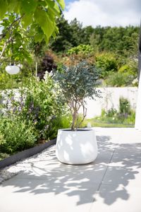 Blumentopf Pflanztopf Fiberglas GIRAR Weiß Matt