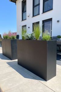 Pflanzkübel Raumteiler Fiberglas "Elemento", Anthrazit