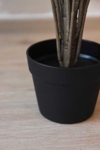 Kunstpflanze Buchsbaum im schwarzen Kunststofftopf BUXA