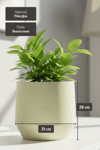 Blumentopf Pflanztopf Fiberglas NEXORA Vesuvcreme