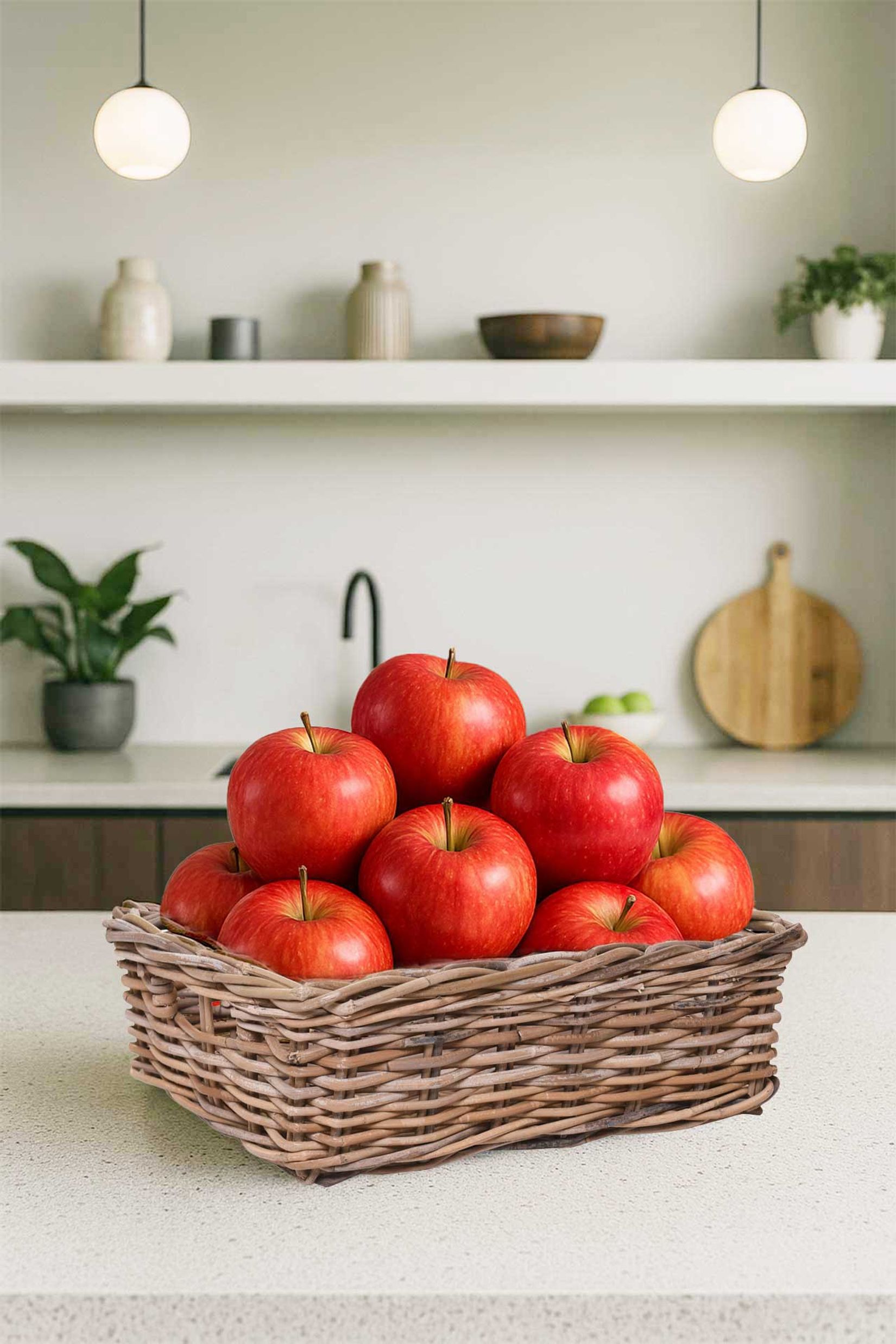 Tablett Dekokorb Rattan TACA Grau Natur