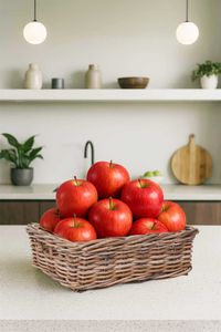 Tablett Dekokorb Rattan TACA Grau Natur 