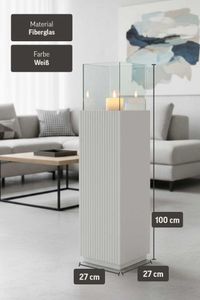Windlicht Fiberglas CANDELA Skandiweiß
