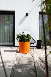 Pflanzkübel Blumentopf rund Aluminium NEW RONDO orange matt