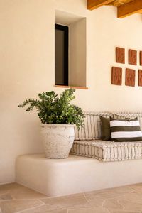 Blumentopf BOGA Fiberzement 42x38 cm Beige