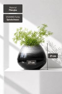 Dekovase CAZU Fiberglas 27x15x21 cm Silber